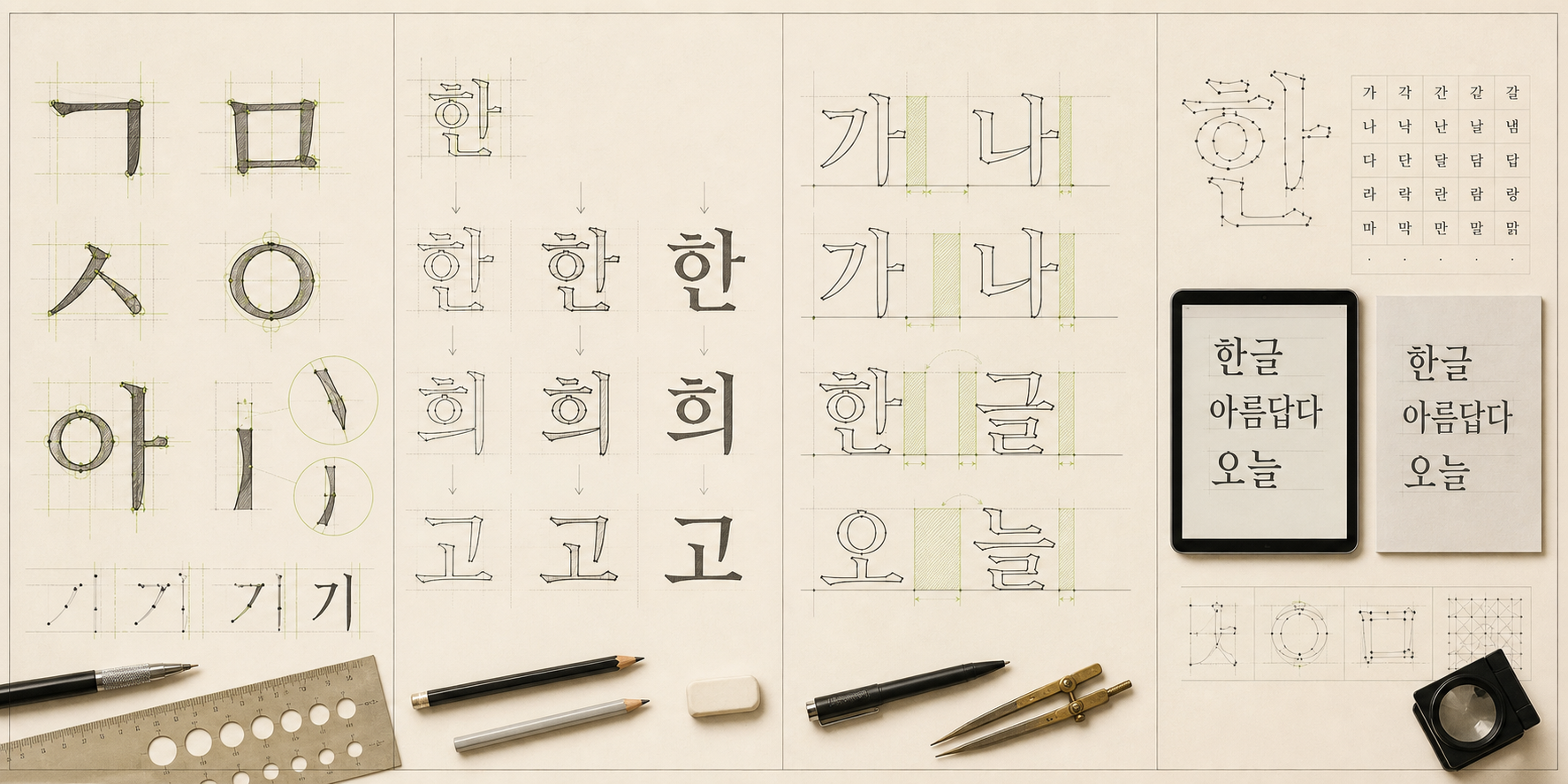 폰트 개발 제작 공정 도면